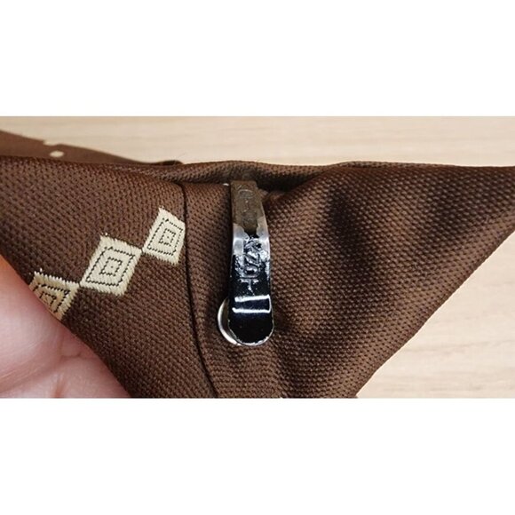Vintage 1970 Tie Wide Brown Geometric Parachute Necktie Polyester Wembley Wemlon - Picture 5 of 8